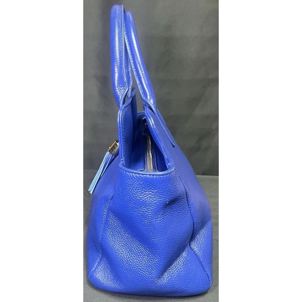 Onna Ehrlich  Blue Pebbled Leather Jennifer Satchel‎ Crossbody